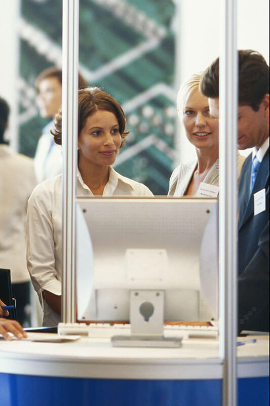 exhibitors at a trade show