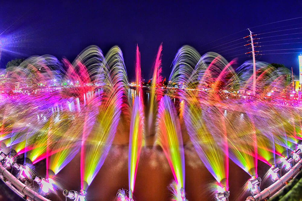 Amazing Rainbow Colors Semarang Dancing Fountain