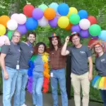 A group attending the pride event.